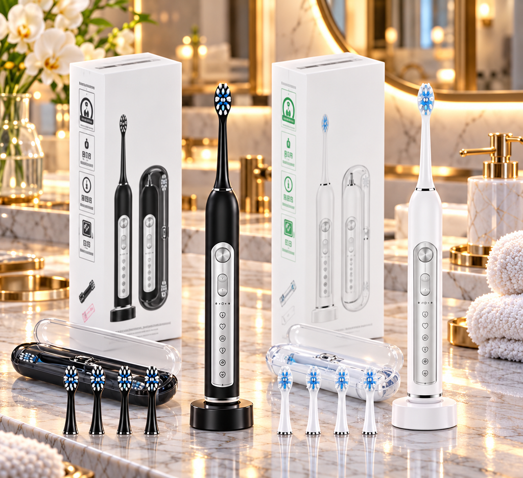 SUBORT S7 Sonic Electric Toothbrush – 5 Modes, 38,000 Vibrations/Min, IPX7 Waterproof, 6 Brush Heads