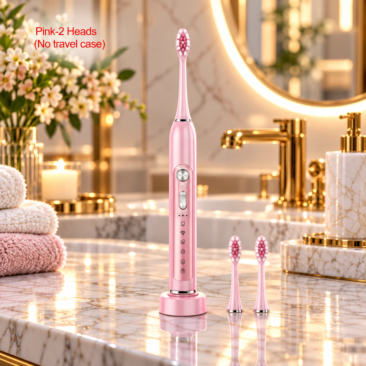 SUBORT S7 Sonic Electric Toothbrush – 5 Modes, 38,000 Vibrations/Min, IPX7 Waterproof, 6 Brush Heads