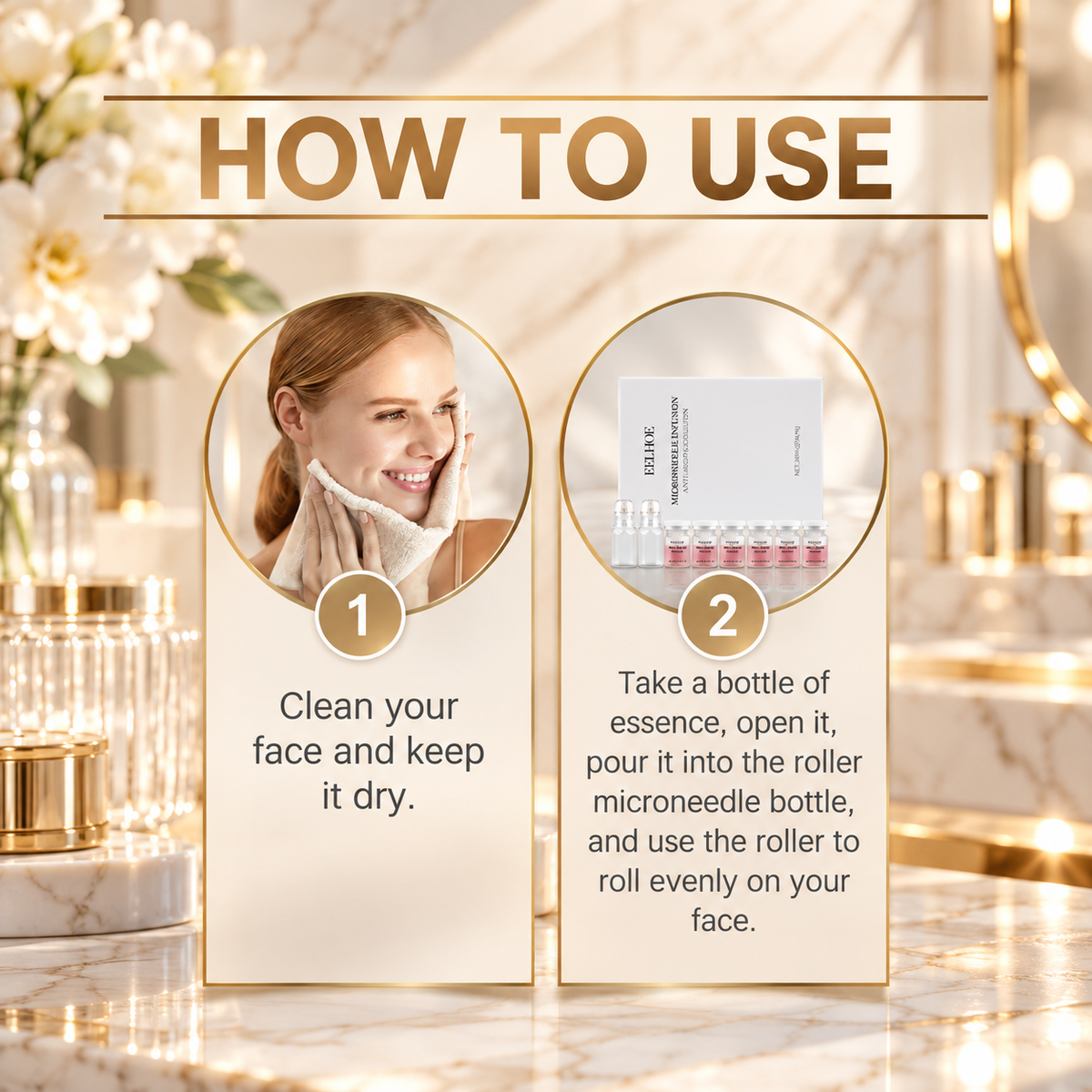 Hyaluronic Acid Microneedle Facial Roller Skincare Set