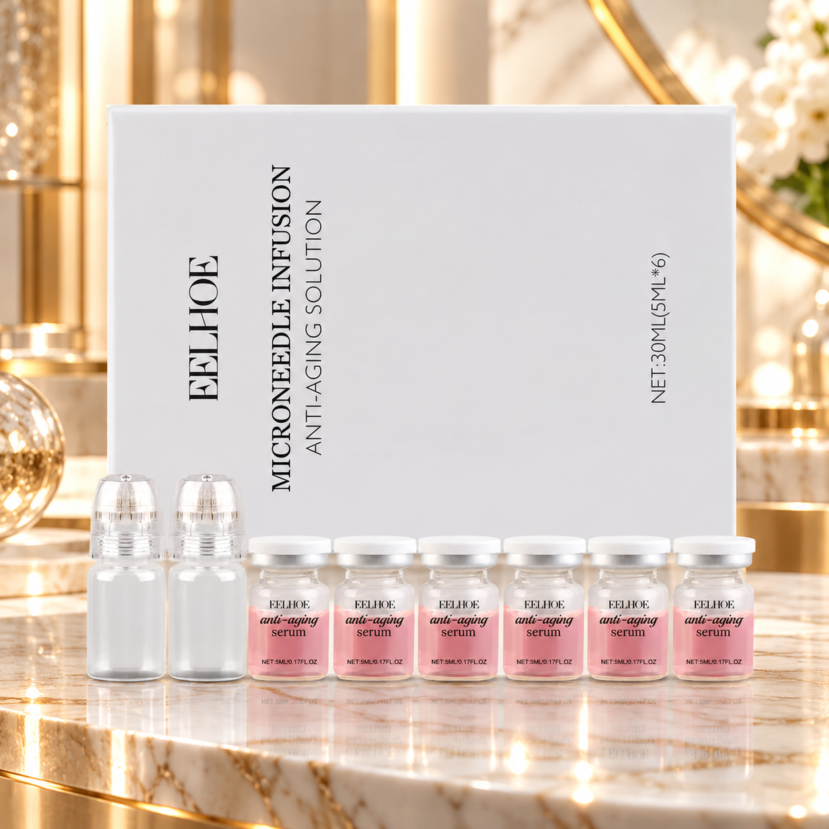 Hyaluronic Acid Microneedle Facial Roller Skincare Set