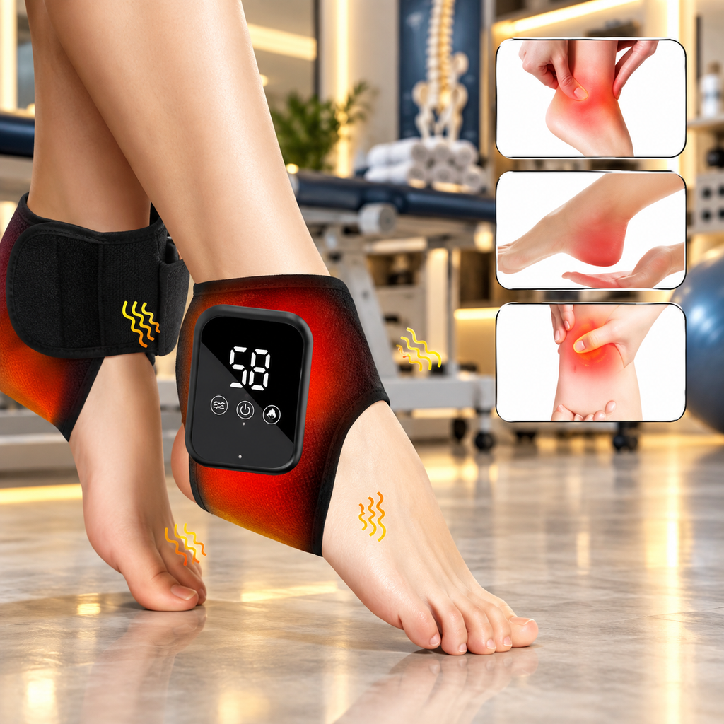 Cordless Heated Ankle Massager – 3 Heat Levels & Vibration