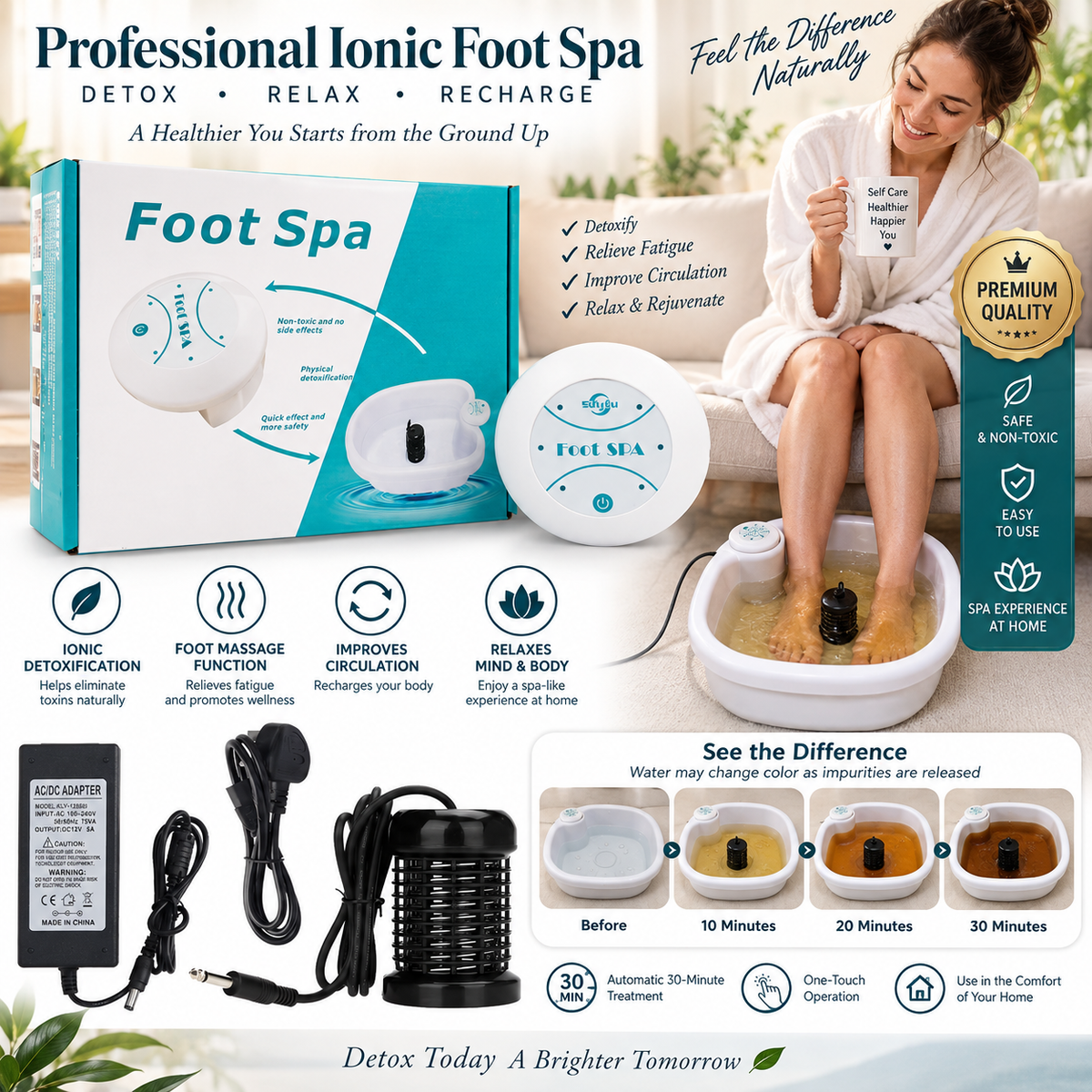 Ionic Detoxification Foot Spa & Massager