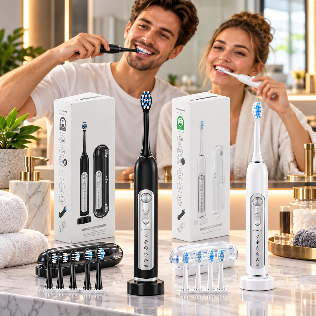 SUBORT S7 Sonic Electric Toothbrush – 5 Modes, 38,000 Vibrations/Min, IPX7 Waterproof, 6 Brush Heads