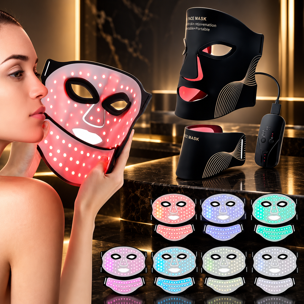 7-Color LED Silicone Face &amp; Neck Mask
