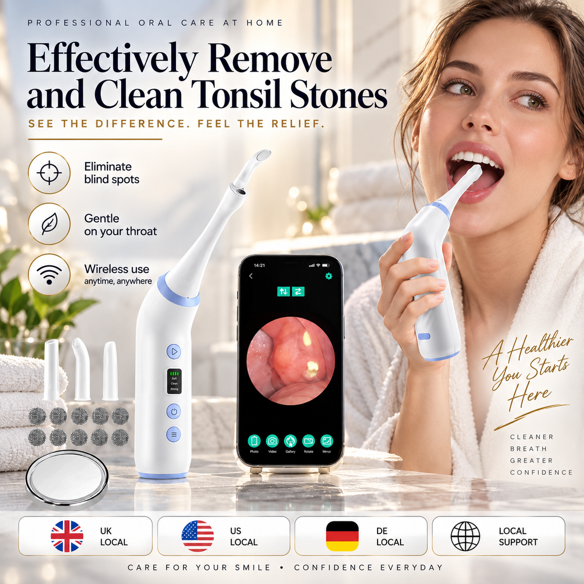 HD Visual Electric Tonsil Stone Remover Kit