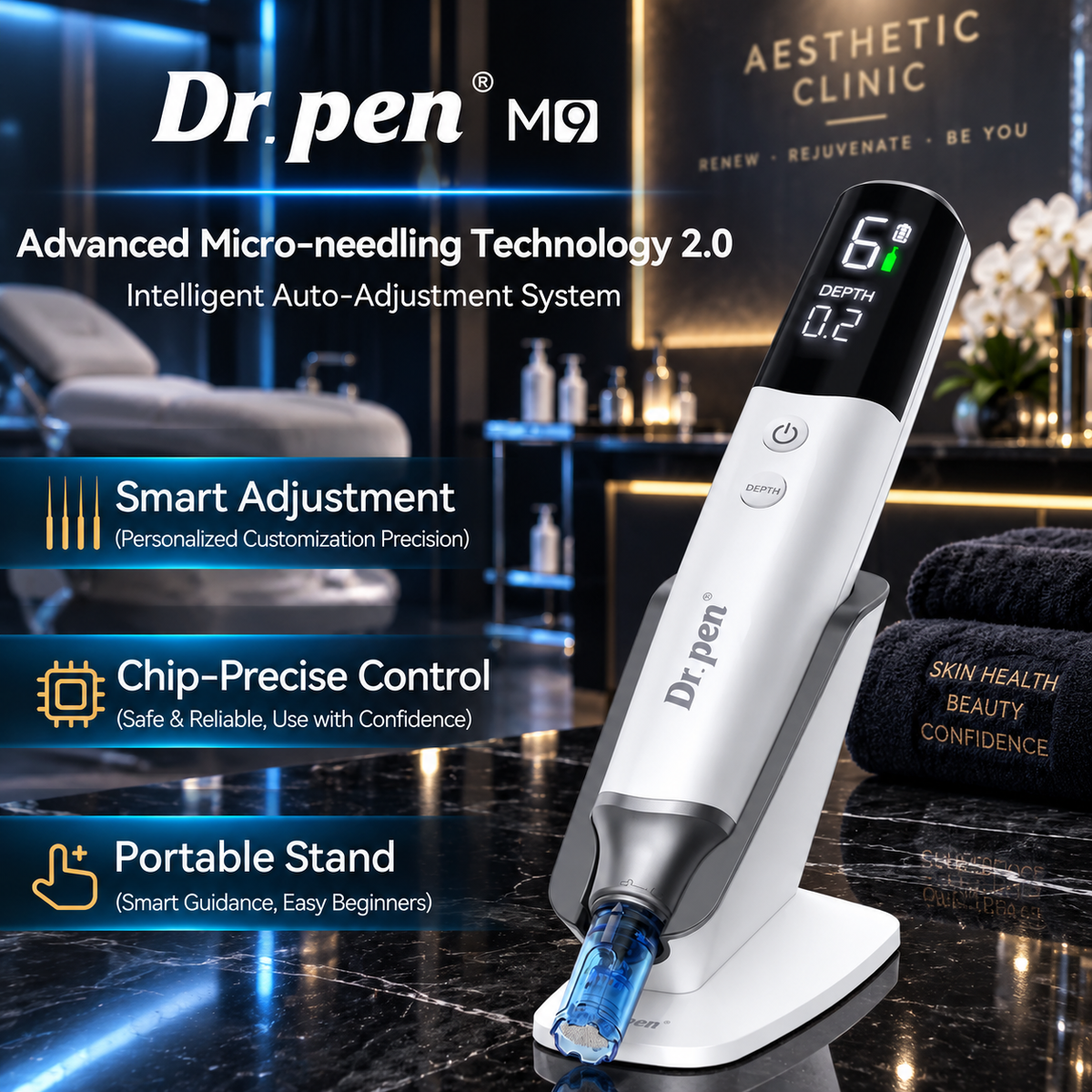 Professional Dr.pen M9 & LED Light Therapy Mask Kit