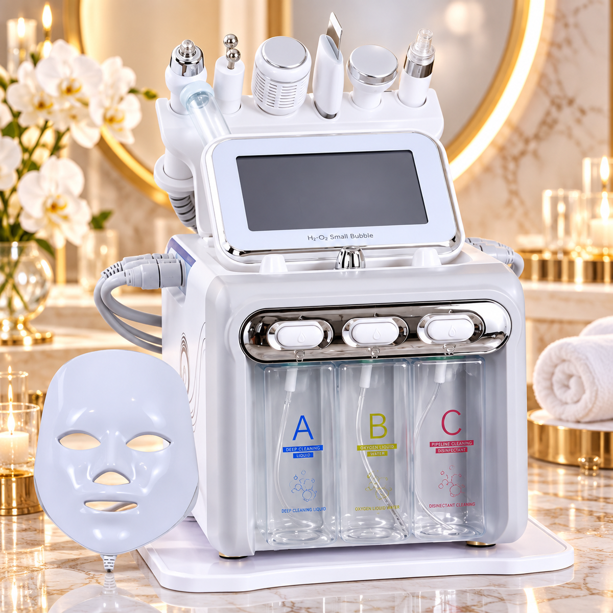 7-in-1 Hydrofacial Machine – H2O2 Aqua Peeling Facial & Skin Cleansing Device