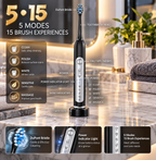 SUBORT S7 Sonic Electric Toothbrush – 5 Modes, 38,000 Vibrations/Min, IPX7 Waterproof, 6 Brush Heads