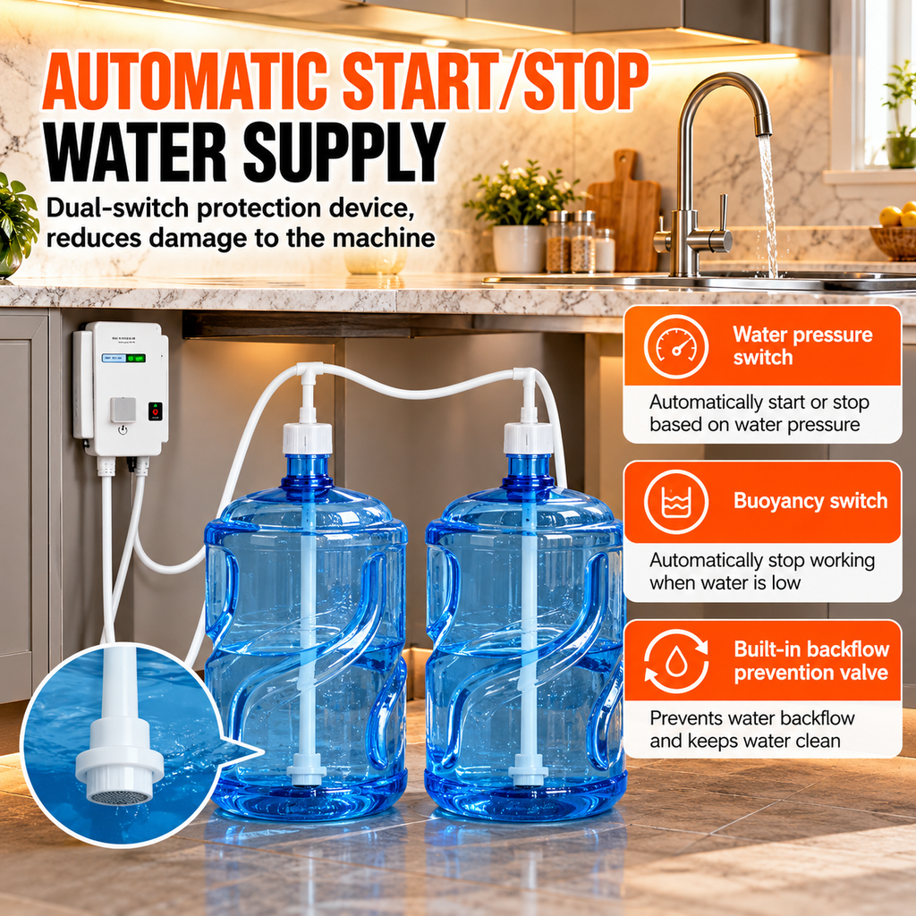 Bottled Water Pump System – 5 Gallon Electric Water Dispenser Pump | 100-240V