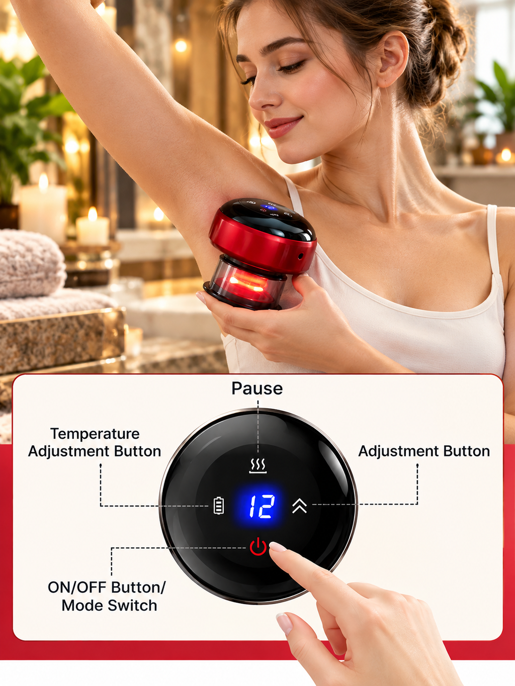 Electric Cupping Massage Therapy Device – Heating, Suction & Body Massage
