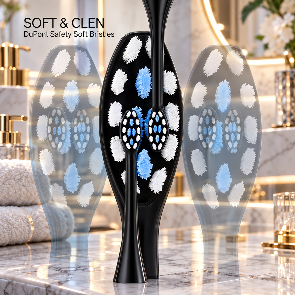 SUBORT S7 Sonic Electric Toothbrush – 5 Modes, 38,000 Vibrations/Min, IPX7 Waterproof, 6 Brush Heads
