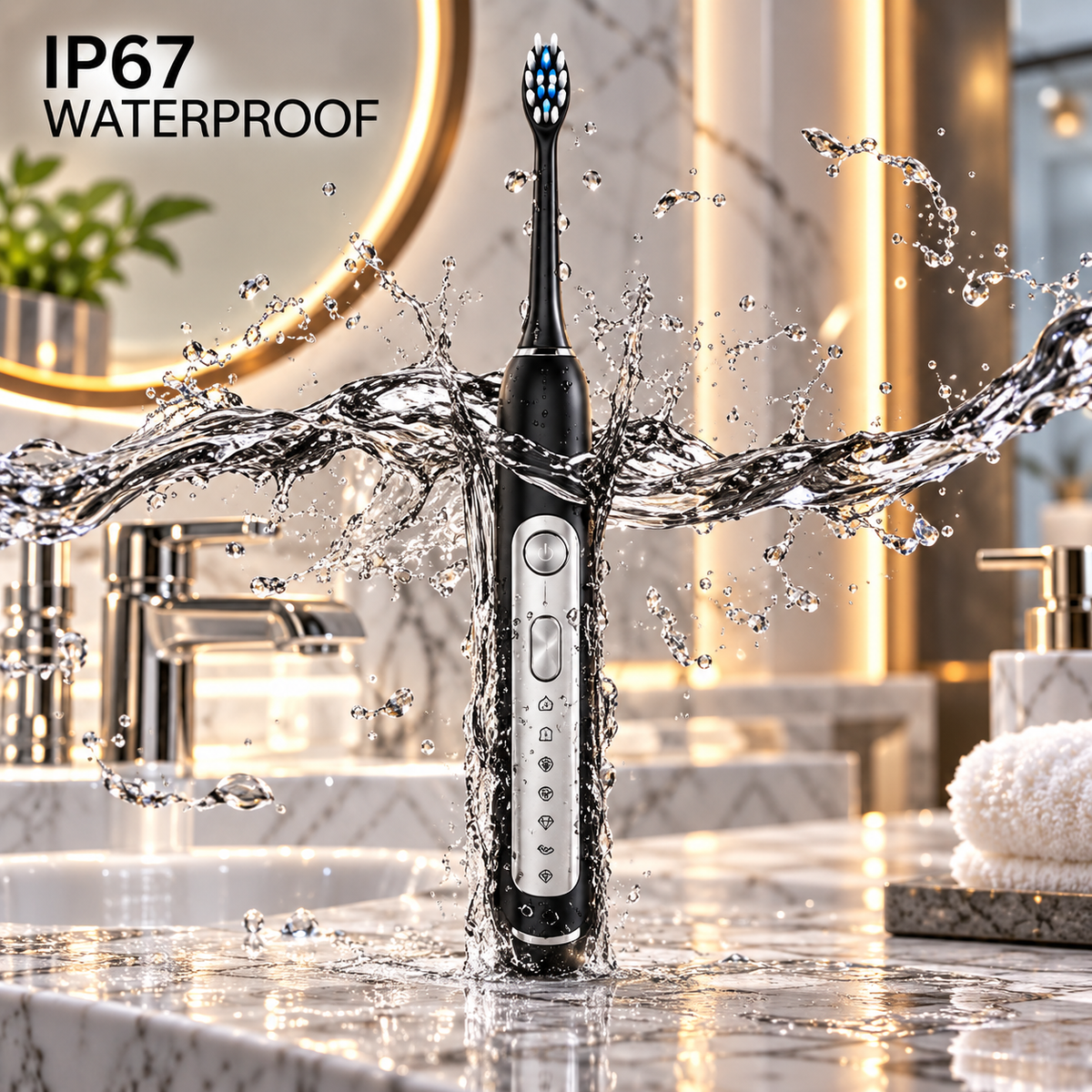 SUBORT S7 Sonic Electric Toothbrush – 5 Modes, 38,000 Vibrations/Min, IPX7 Waterproof, 6 Brush Heads