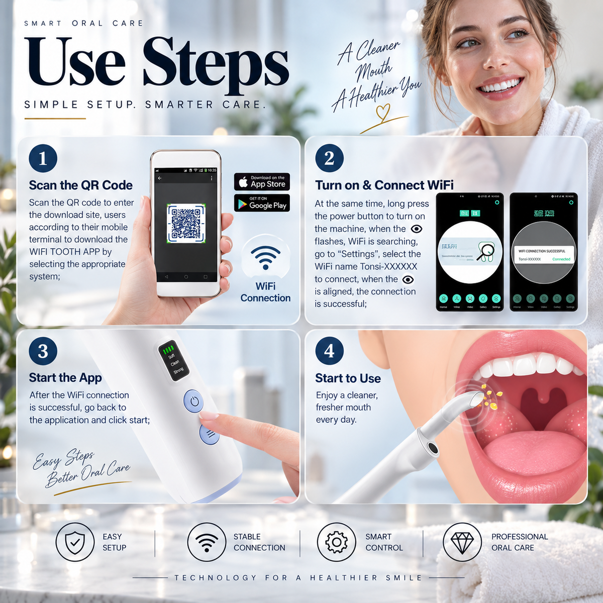 HD Visual Electric Tonsil Stone Remover Kit