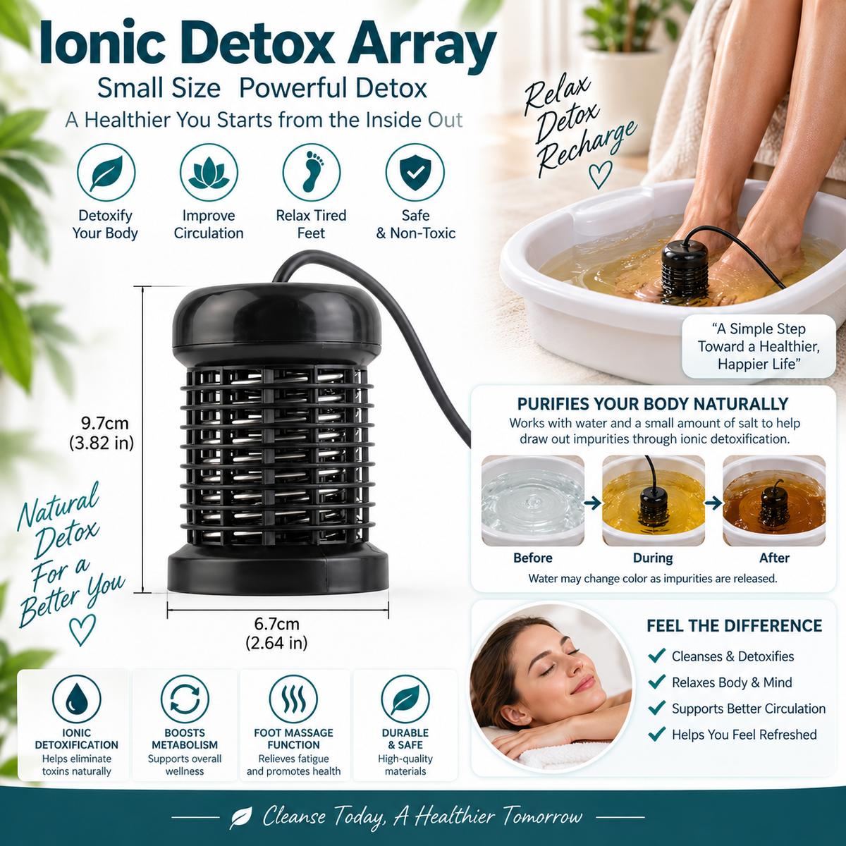 Ionic Detoxification Foot Spa & Massager
