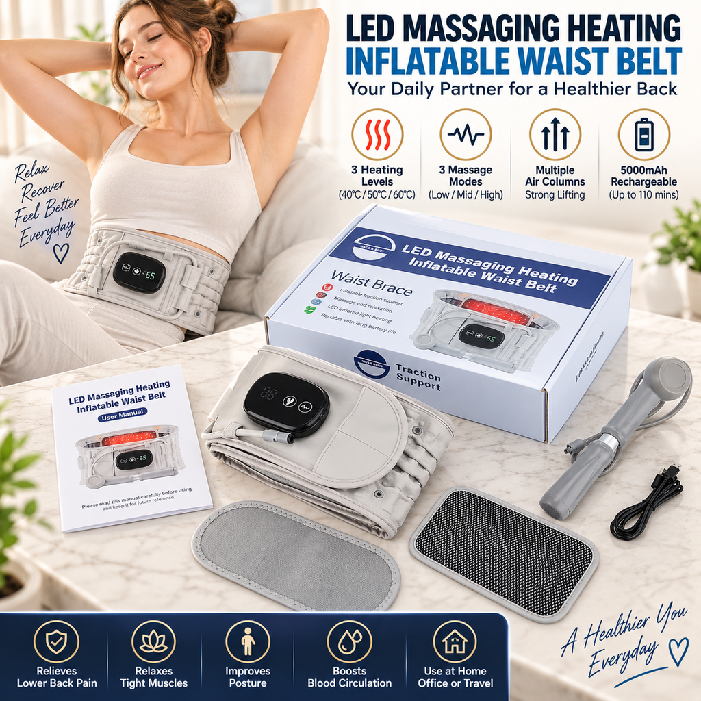 Rechargeable Heated Inflatable Lumbar Traction Belt