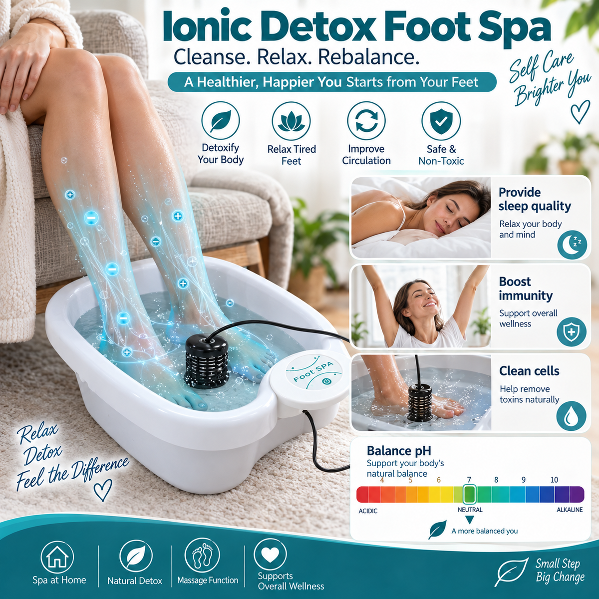 Ionic Detoxification Foot Spa & Massager